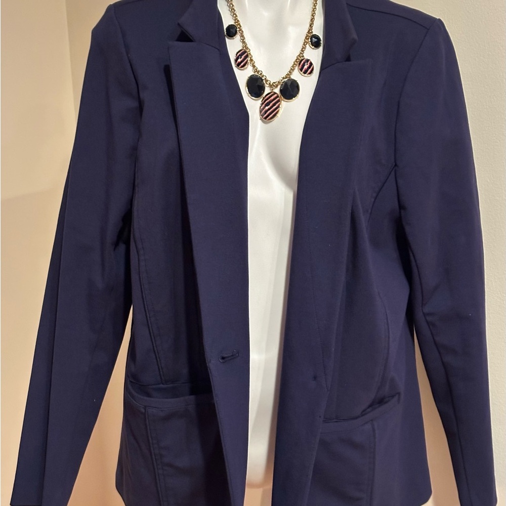 ELOQUII Navy Blue  1 1Button Blazer Front Pocket W/Gold Buttons Jacket  Sz. 20